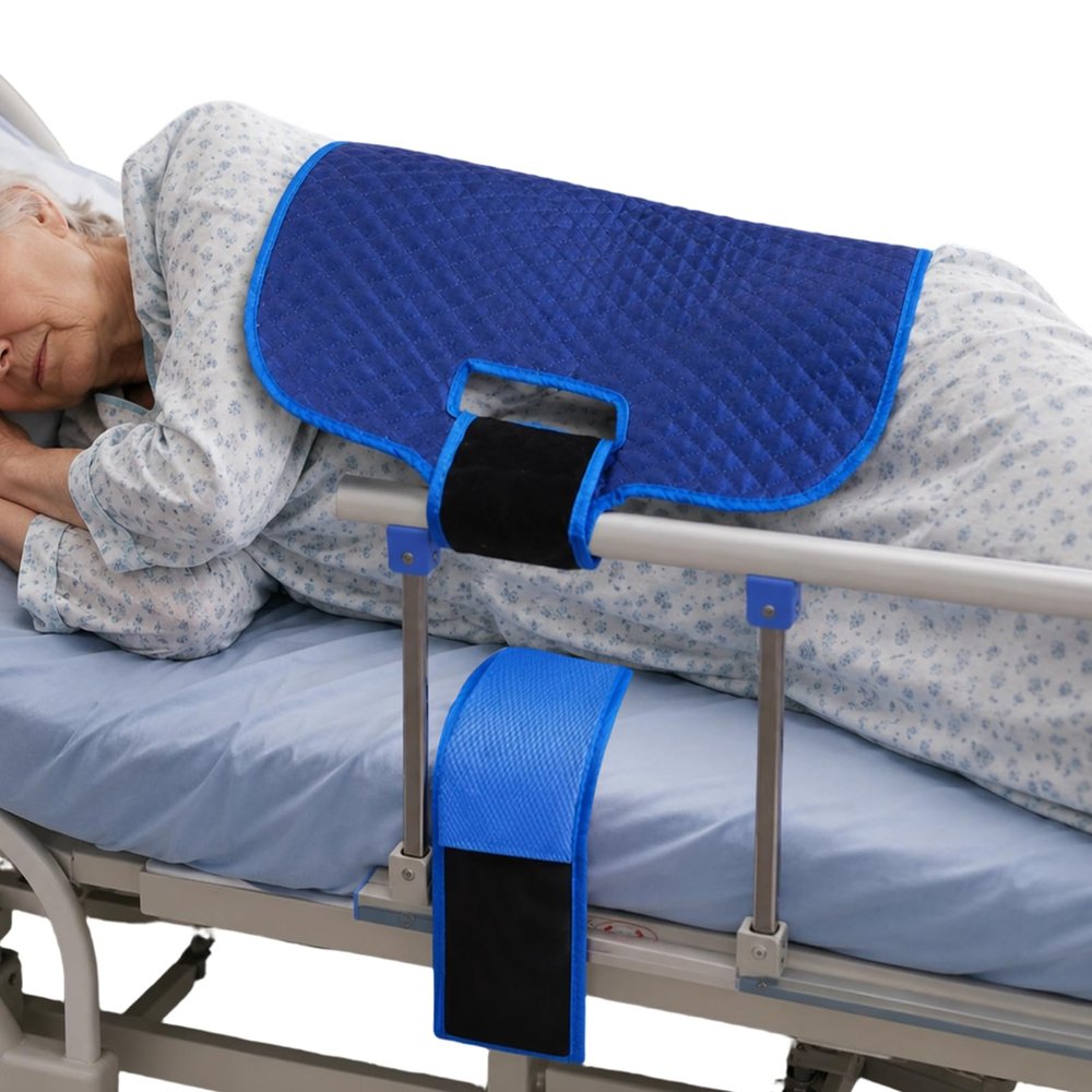 Bedridden Turning Device Belt, Transfer Belt for Elderly and Disabled with Handles, Bed Turning Pad with Touch Fastener, Back Lifting Strap for Prevent Bedsores & Relieve Caregiver Back Strain