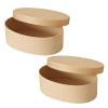 2 Pcs L-Size Oval Kraft Paper Gift Box Set, 7.6 x 5.3 x 3.0 in / 19.2 x 13.5 x 7.7 cm Beige Favor Cases with Honeycomb Filler, Long-Lasting Unique for Cookies, Bakery Packaging, Wedding Party Treats view 1