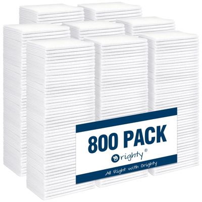 Orighty Microfiber Cleaning Cloth, 800 Pack Highly Absorbent Cleaning Rags, Household Cleaning Supplies, Reusable Microfiber Towels Lint Free Cloths for House, Kitchen, Car Care, 12x11 inch, White