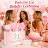 JCTHKUKU Rose Gold 21st Birthday Gift Bag for Women, Large Birthday Gift Bag with Tissue Paper and Greeting Card, 21st Birthday Party Supplies for Daughter, Sister, Niece or Friend view 3