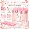 JCTHKUKU Rose Gold 21st Birthday Gift Bag for Women, Large Birthday Gift Bag with Tissue Paper and Greeting Card, 21st Birthday Party Supplies for Daughter, Sister, Niece or Friend view 4