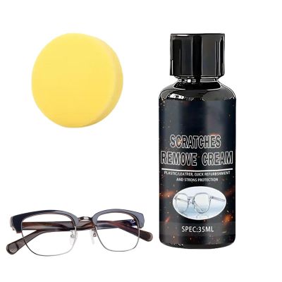 , Professional Eyeglass Scratch Remover, 60ml Bottle with Microfiber Cloth, Nano-Polymer Restorer, UV-Shield Formula with Anti-Fog Coating, Repair Wax for Sunglasses Eyewear
