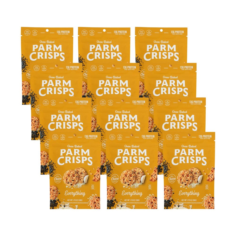 ParmCrisps Everything Made Simply with 100% REAL Cheese | Healthy Keto Snacks, Low Carb, High Protein, Gluten Free, Oven Baked, Keto-Friendly | 1.75 Ounce (Pack of 12)