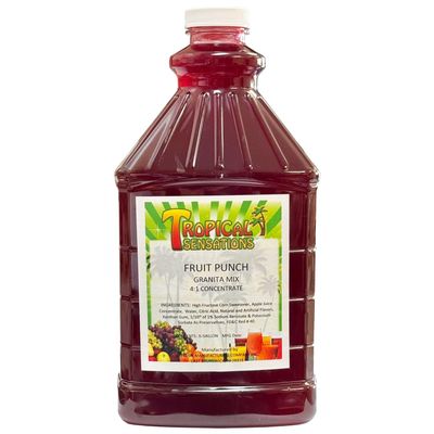 Tropical Sensations Fruit Punch Granita Mix 64 oz Bottle Frozen Fruit Punch Slushie Mix Concentrate for Slush Machines