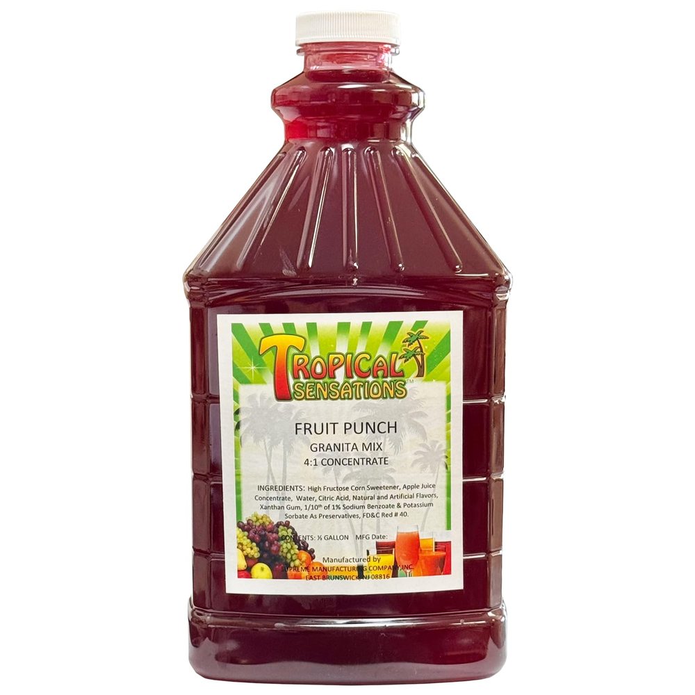 Tropical Sensations Fruit Punch Granita Mix 64 oz Bottle Frozen Fruit Punch Slushie Mix Concentrate for Slush Machines