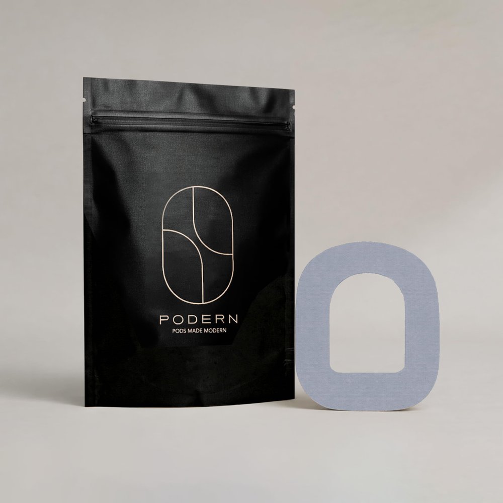 Podern Adhesive Patches | Compatible with Omnipod 5 and Omnipod Dash | 10-Pack Fashion Colors | Durable, Water Resistant (Pale Blue)