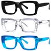Eyekepper 3 Pack Stylish Eyeglasses Women - Oversized Square Eyewears (Black/Transparent/Blue) view 1