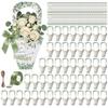 EYNDYN 50 Set Flower Bar Supplies Bouquet Holder Flower Bags for Baby Shower Party with Handle Paper 1 Roll Crafting Ribbon Wrapping Sleeves for Baby Shower Boys Girl's Kid's Birthday Parties view 1
