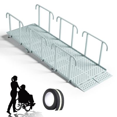 10' Wheelchair Ramp with Handrails,850LB Handicap Ramp1-30" Rise