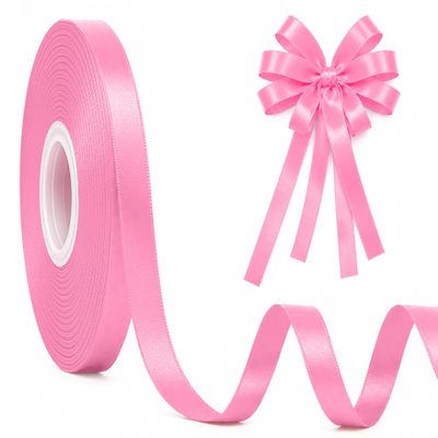 30Yards 3/8In Hot Pink Thin Ribbon for Gift Wrapping Baby Shower Birthday