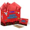 SolarGlory Large Spider Birthday Gift Bag with Tissue Paper and Card, Red Spider Web Wrapping Paper Bag for Men, Boys, Girls, Birthday Party Decoration, Halloween, Baby Shower Party Supplies. view 1