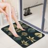 Diatomaceous Earth Golden Palm Leaves Bath Mat 16x24 Ultra-Absorbent & Fast-Drying Floor Mat with Non-Slip Rubber Backing Thin 0.15" Profile for Bathroom Entryway Doorway Mud Dog Food Mat view 1