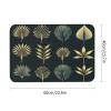 Diatomaceous Earth Golden Palm Leaves Bath Mat 16x24 Ultra-Absorbent & Fast-Drying Floor Mat with Non-Slip Rubber Backing Thin 0.15" Profile for Bathroom Entryway Doorway Mud Dog Food Mat view 2