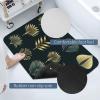 Diatomaceous Earth Golden Palm Leaves Bath Mat 16x24 Ultra-Absorbent & Fast-Drying Floor Mat with Non-Slip Rubber Backing Thin 0.15" Profile for Bathroom Entryway Doorway Mud Dog Food Mat view 3