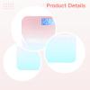 Digital Body Weight Scale, Rechargeable Body Weight Scale with Gradient Pink, Temperature Display, 10.2 in / 26 cm Compact Scale, Round Corner Design, Clear Backlit Numbers for Home, Health Management view 3