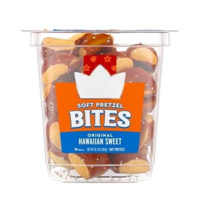 Original Hawaiian Sweet Soft Pretzel Bites, Sweet & Salty Soft Pretzel Snack, Pre-Salted Bite-Sized Pretzels for Dipping, Snacking & Parties, No High Fructose Corn Syrup, Resealable Tub, PACK OF 1 [ 10.2 OZ , 0.6 LB ]