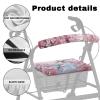 Xarleslyna Hummingbird Print Rollator Seat and Backrest Cover Set Cherry Blossom Walkers Accessories, Pink Bird Printed Senior Washable Covers Dust Proof, Easy Installation view 3