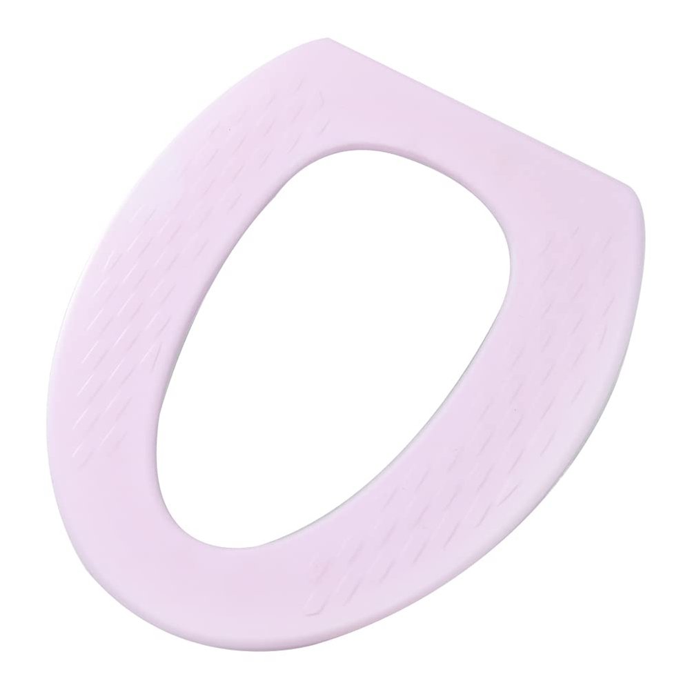Oubit Toilet Seat Cushion, Waterproof EVA Toilet Seat Cushion Reusable Warm Soft Pad Bathroom Supplies, Stripe Pink