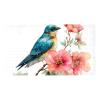 Watercolor Bird on Floral Branch Bath Tub Shower Mat, Non-Slip Bathtub Floor Liner Mats Machine Washable with Suction Cups and Drain Holes, 15.1x26.8 Inch view 1