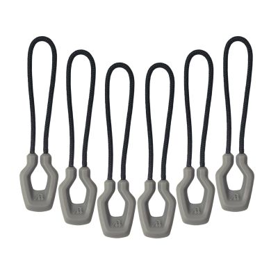 Y-SHP MATRIX Zipper Pulls (6-Pack), TPU Polyester Replacement Fastener for Tactical Gear, EDC Gear, Bags, Jackets, Keys and More (Wolf Gray)