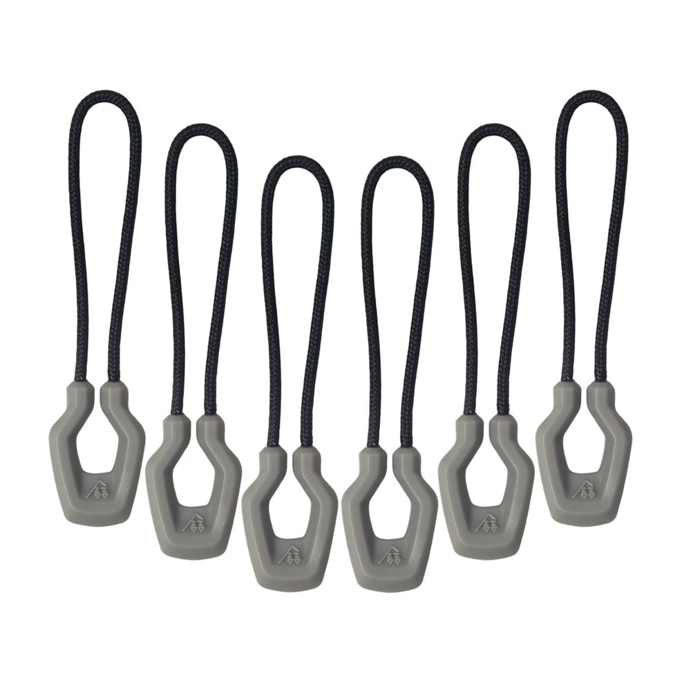 Y-SHP MATRIX Zipper Pulls (6-Pack), TPU Polyester Replacement Fastener for Tactical Gear, EDC Gear, Bags, Jackets, Keys and More (Wolf Gray)