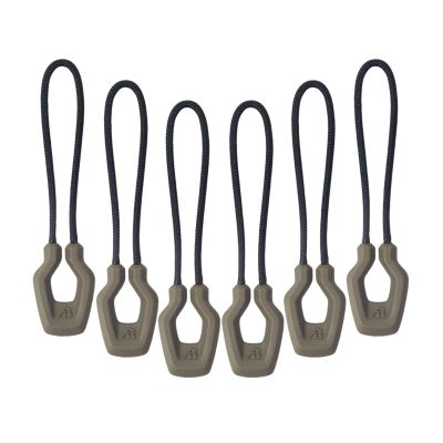 Y-SHP MATRIX Zipper Pulls (6-Pack), TPU Polyester Replacement Fastener for Tactical Gear, EDC Gear, Bags, Jackets, Keys and More (Coyote Brown)