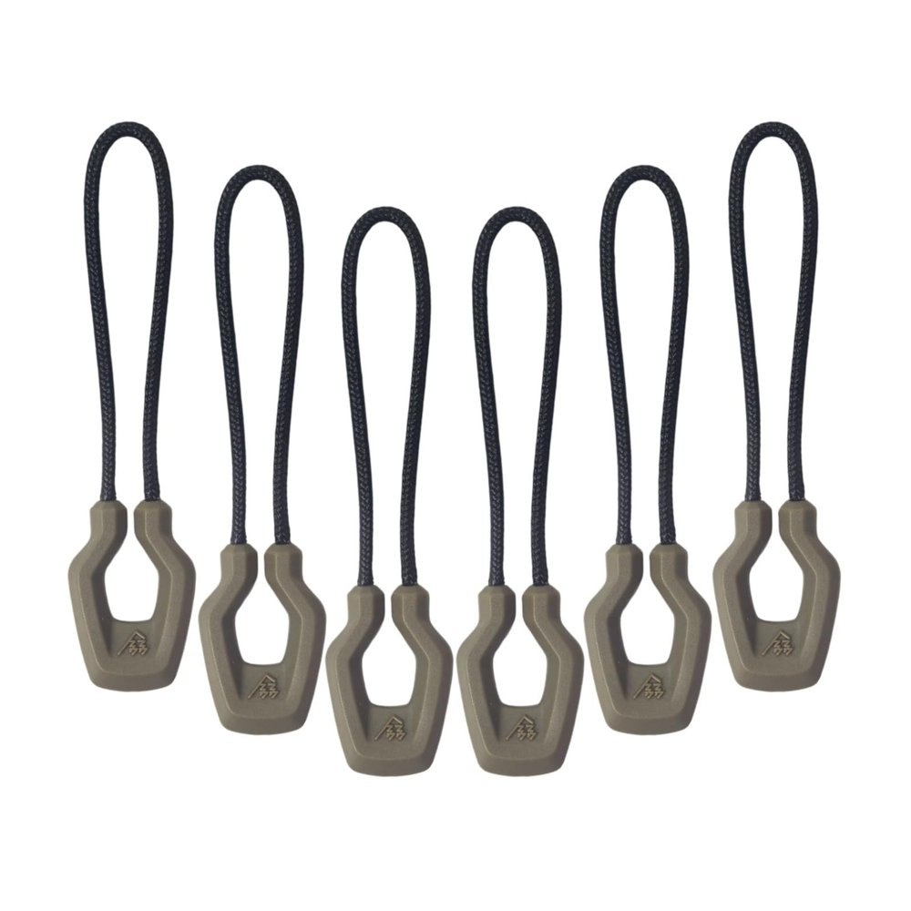 Y-SHP MATRIX Zipper Pulls (6-Pack), TPU Polyester Replacement Fastener for Tactical Gear, EDC Gear, Bags, Jackets, Keys and More (Coyote Brown)