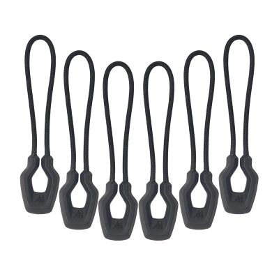 Y-SHP MATRIX Zipper Pulls (6-Pack), TPU Polyester Replacement Fastener for Tactical Gear, EDC Gear, Bags, Jackets, Keys and More (Black)