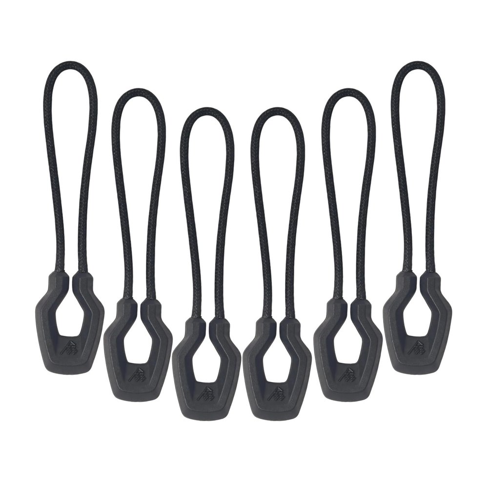 Y-SHP MATRIX Zipper Pulls (6-Pack), TPU Polyester Replacement Fastener for Tactical Gear, EDC Gear, Bags, Jackets, Keys and More (Black)
