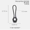 Y-SHP MATRIX Zipper Pulls (6-Pack), TPU Polyester Replacement Fastener for Tactical Gear, EDC Gear, Bags, Jackets, Keys and More (Black) view 2