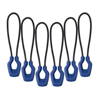 Y-SHP MATRIX Zipper Pulls 6-Pack TPU Polyester Replacement EDC Blue