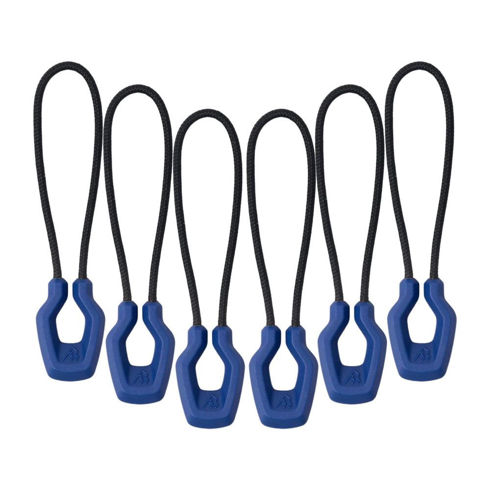 Y-SHP MATRIX Zipper Pulls 6-Pack TPU Polyester Replacement EDC Blue