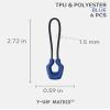 Y-SHP MATRIX Zipper Pulls 6-Pack TPU Polyester Replacement EDC Blue view 2