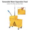 Yellow Bucket Plastic Wringer and Mop Bucket Set Floor Cleaning Wheels 16.25 in. L x 10.75 in. W x 24.5 in. H - 5.5 Gal. OR58006 view 3