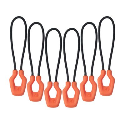 Y-SHP MATRIX Zipper Pulls (6-Pack), TPU Polyester Replacement Fastener for Tactical Gear, EDC Gear, Bags, Jackets, Keys and More (Orange)