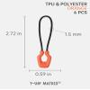 Y-SHP MATRIX Zipper Pulls (6-Pack), TPU Polyester Replacement Fastener for Tactical Gear, EDC Gear, Bags, Jackets, Keys and More (Orange) view 2