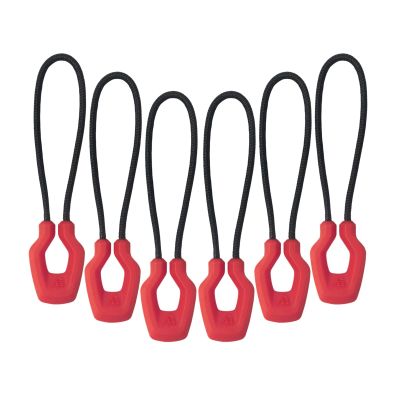 Y-SHP MATRIX Zipper Pulls 6-Pack TPU Polyester Replacement EDC Red
