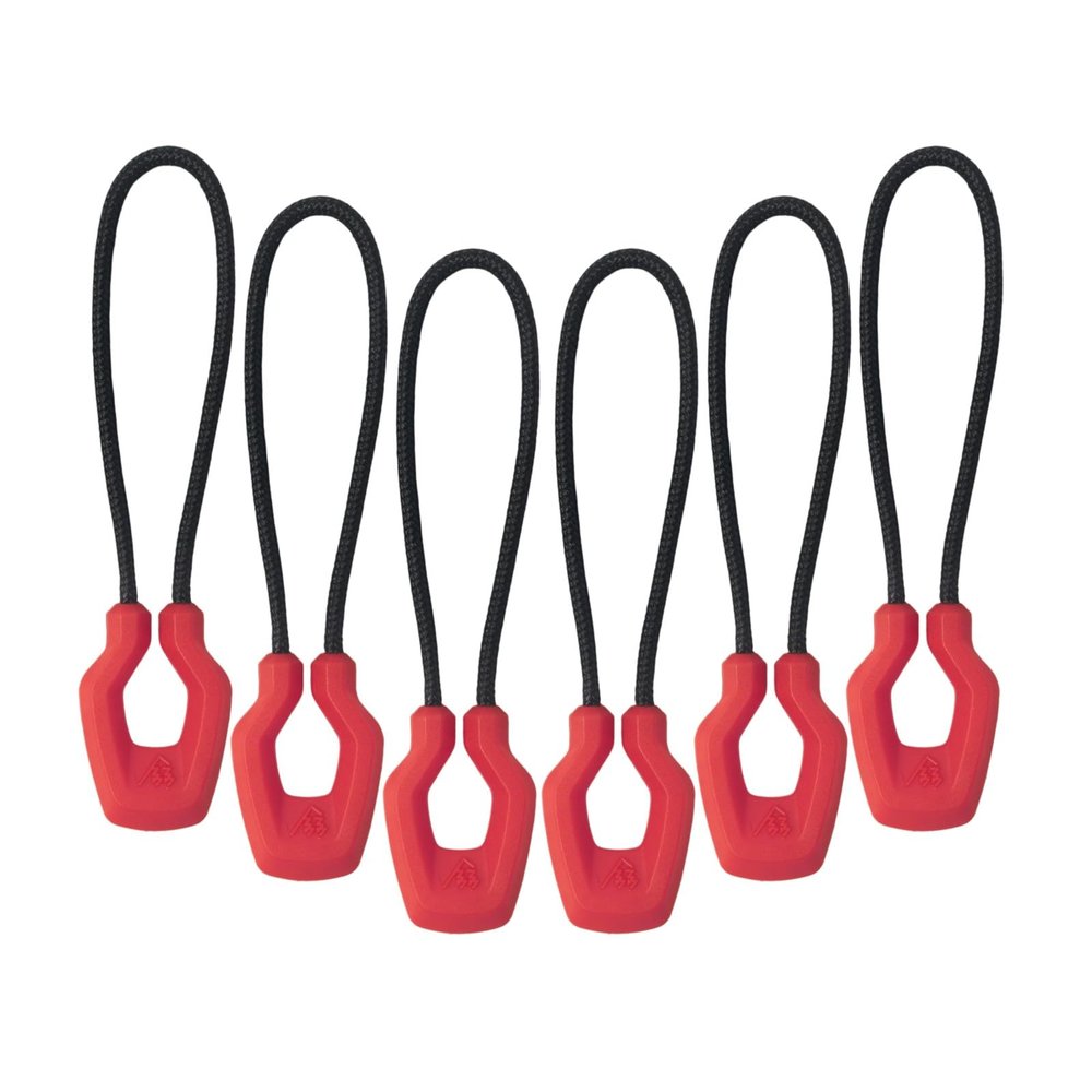 Y-SHP MATRIX Zipper Pulls 6-Pack TPU Polyester Replacement EDC Red