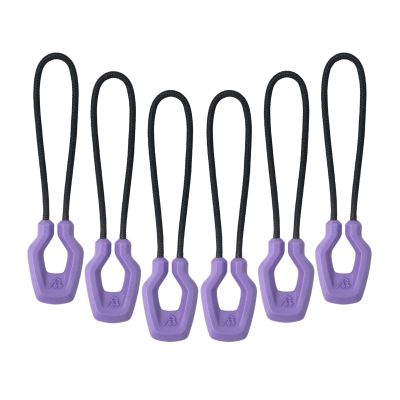 Y-SHP MATRIX Zipper Pulls (6-Pack), TPU Polyester Replacement Fastener for Tactical Gear, EDC Gear, Bags, Jackets, Keys and More (Purple)