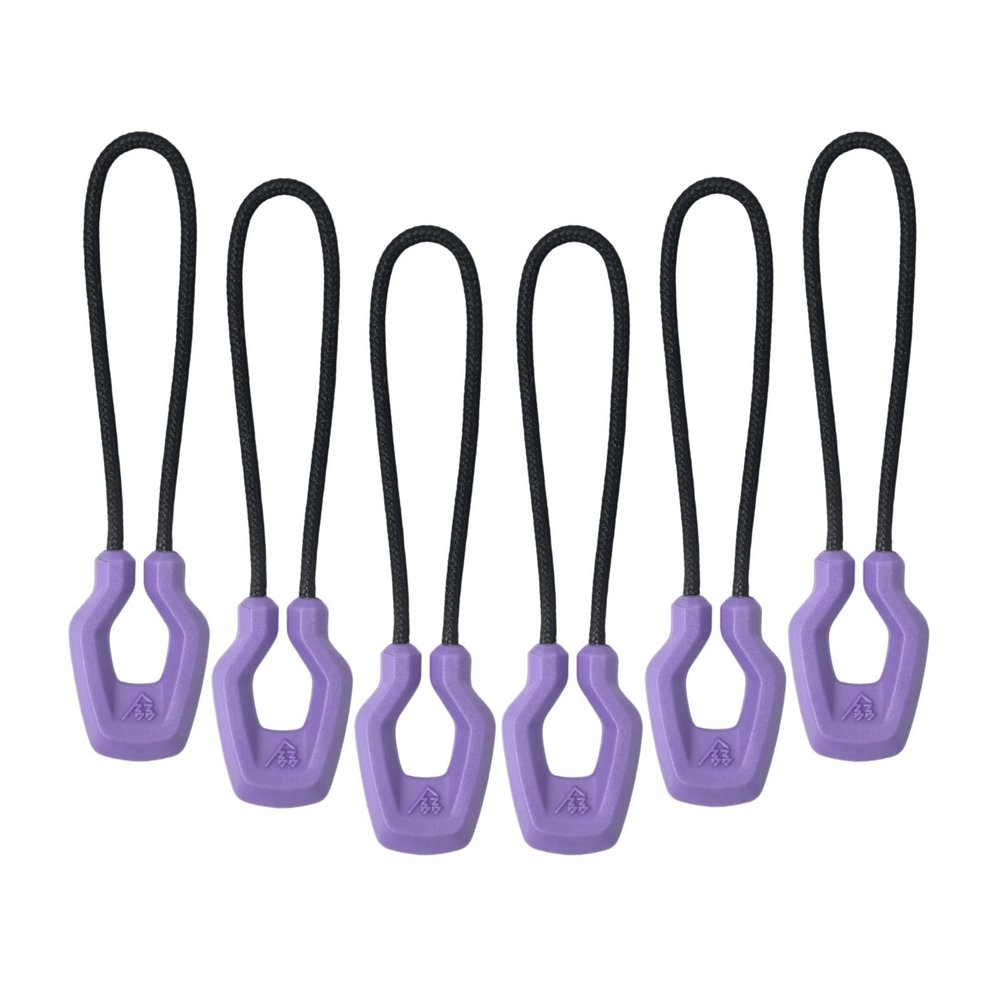 Y-SHP MATRIX Zipper Pulls (6-Pack), TPU Polyester Replacement Fastener for Tactical Gear, EDC Gear, Bags, Jackets, Keys and More (Purple)