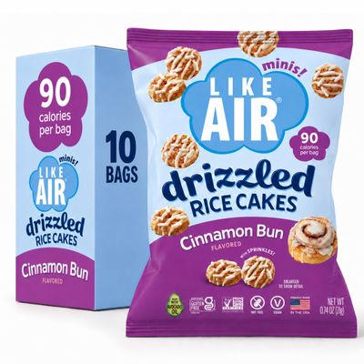 Like Air Drizzled Rice Cakes - Cinnamon Bun Snack Box (10ct) Vegan/Nut-Free