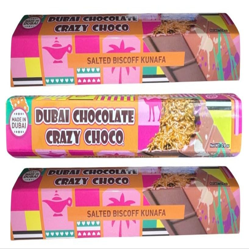 Dubai Chocolate Salted Kunafa, 80g/2.8oz (3-Pack)