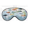 Oil Painting of Umbrellas on Light Blue Sleep Mask for Side Sleeper Women Men, Blindfold for Sleep, Travel, Yoga Nap Shift Work and Relaxation, Eye Mask with Adjustable Strap view 2