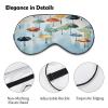 Oil Painting of Umbrellas on Light Blue Sleep Mask for Side Sleeper Women Men, Blindfold for Sleep, Travel, Yoga Nap Shift Work and Relaxation, Eye Mask with Adjustable Strap view 3