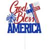 God Bless America Cake Topper, 4th of July Patriotic Party Decor, Happy Birthday USA, Independence Day Memorial Day Patriotic Themed Party Decorations, Red and Blue Glitter view 2