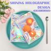 300pcs Holographic Bags Aluminum Plastic Resealable Ziplock Storage Bags Laser Sealing Bags For Gifts Candy Goodies view 2