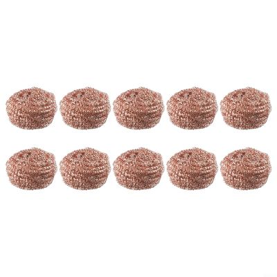 Copper Plated Iron Wire Cleaning Ball Set for Kitchen Nozzle and Tip Cleaning, Slag Removal, 10 Pack