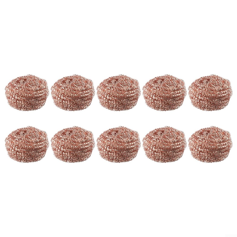 Copper Plated Iron Wire Cleaning Ball Set for Kitchen Nozzle and Tip Cleaning, Slag Removal, 10 Pack
