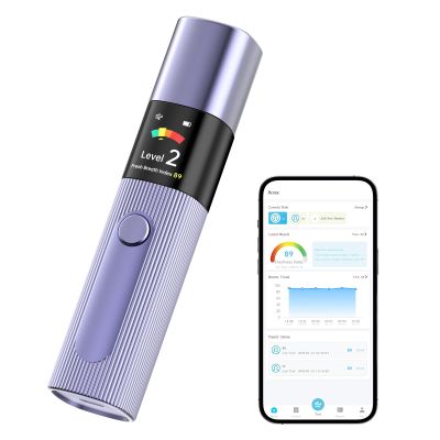 AI Bluetooth Bad Breath Tester with APP Connection, Rechargeable Portable LED Oral Odor Checker, Smart Breath Freshness Meter for Daily Personal Oral Care