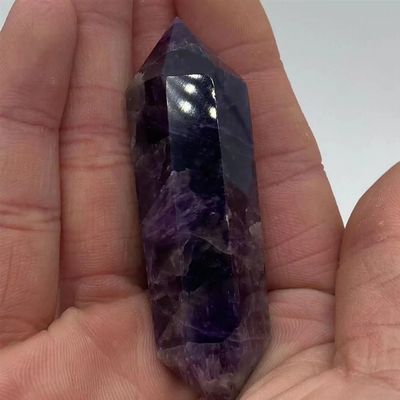 Stone Lilac six Prism Ornaments Purple Crystal Double Pointed Column(600g)